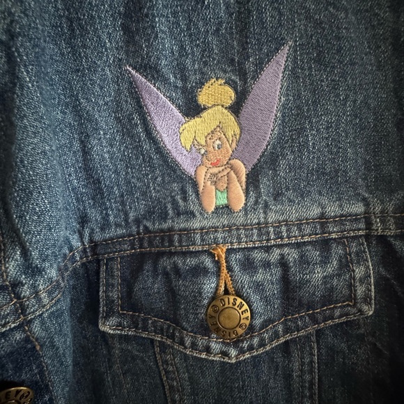 Disney Blue Denim Jacket with Tinkerbell and Pink Embroidery - Picture 2 of 6